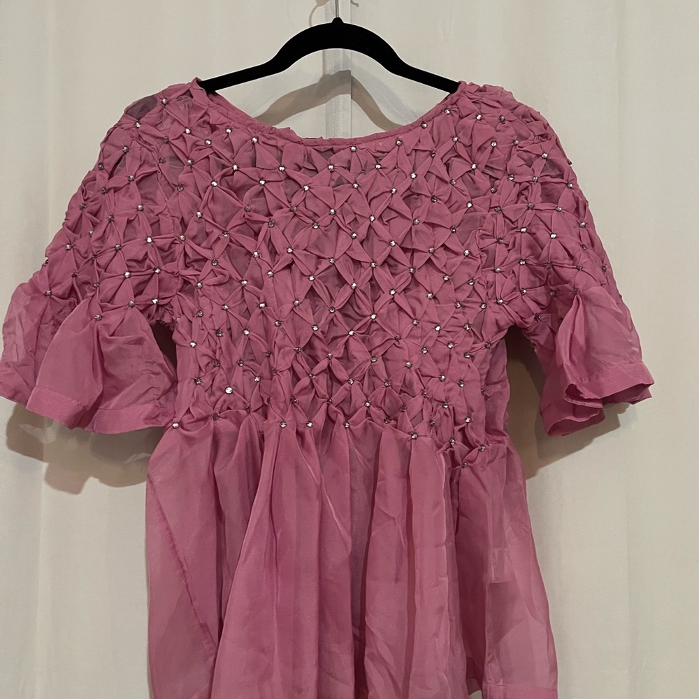 Maeve Pink Textured Blouse